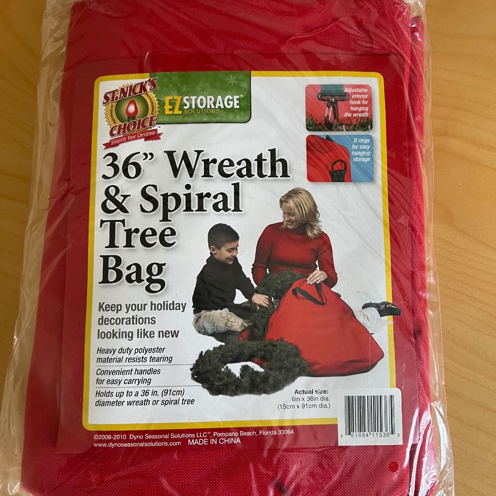EZ Storage 36" Christmas Wreath & Spiral Tree Bag NIP